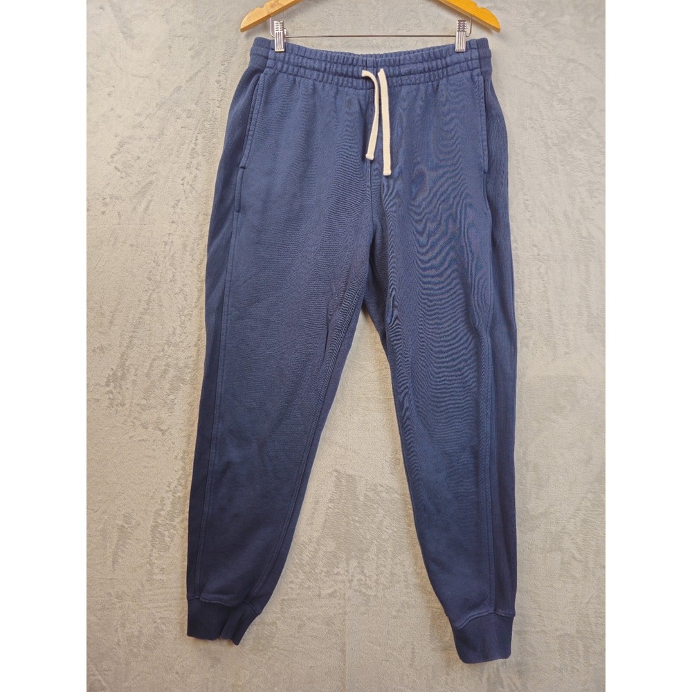 Duluth Trading Heavy Terry Sweatpants Jooger Mens Medium Navy Side Ribbed 31x29